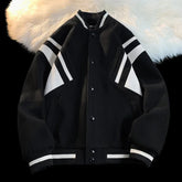 Bomber Jackets Heavyweight Hip Hop Patchwork Baseball Collar Jacket Baseball Uniform