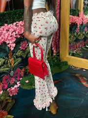 Cherry Ruffle Mesh Trouser