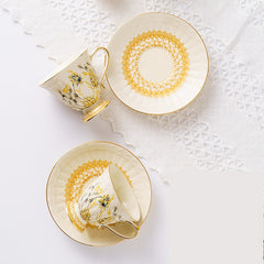 Coffee cups saucers French style gold painted retro palace