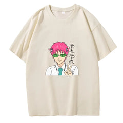 Saiki K Anime Printed Short Sleeve T-Shirt