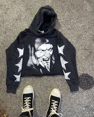 2023 New Devil Print American Street Trend Oversized Hoodie Men Gothic Punk Loose