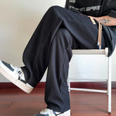Men's Summer Pleated Ice Silk Pants - Casual Streetwear