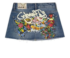 Love Kills Ed Hardy Mini Skirt