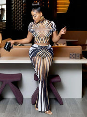 Stripe Flare Pants Set