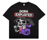 Black Skull Print T-Shirt Women