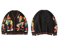 Streetwear Christmas Knitted Cardigan Sweater for Harajuku Women