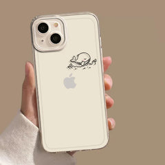 Clear Dolphin Whale Paired Couple Phone Case For iPhone