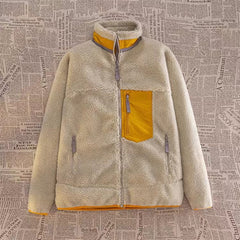 Men Windproof Winter Outdoor Down Jacket with Lamb Fleece