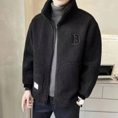 Men Lamb Wool Coats Mens Thicken Warm Jackets Hip Hop Streetwear