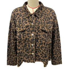 Wild One Leopard Print Denim Jacket