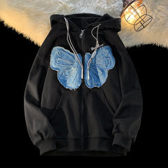 Hoodie Women Butterfly Hooded Coats Fashion Brand Female