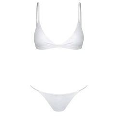 2024 Sexy Bikini Solid Swimsuit Women Swimwear Push Up Set Brazilian Bathing Suit