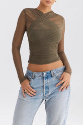 She Changed The Game Mesh Long Sleeve Top