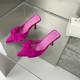 Looking Fabulous Bow Mule Heels