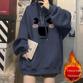 Autumn Women Thin Velvet Hoodie Oversized Korean BTS Style