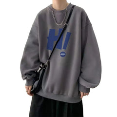 Spring Fall Sweatshirt for Men Vintage Letter Print