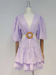 Sara Lantern Sleeve Mini Dress