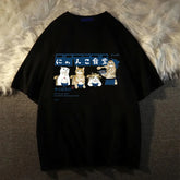 Kawaii Cat Canteen Street Printed T Shirts Casual