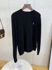 Spring And Autumn Knitted Embroidery Pullover Round Neck V-Neck Long Sleeve Luxury