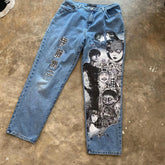 Streetwear Anime Graphic Jeans Men