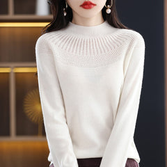 Cashmere knitting sweater high collar merino wool high collar slim soft long sleeve pullover top