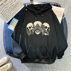Hoodies Men 2023 New Monogram Print Loose Pullover Hooded And Plush Sweatshirt Y2k Top