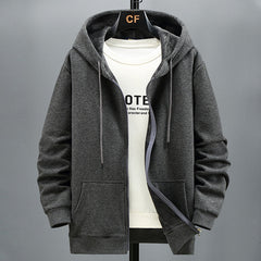 Hoodie Men Autumn Winter Fleece Hoodies Solid Color Jacket Hoodies