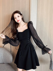 Silk Dress Chiffon Outfits Sensual Sexy on Promotion One-piece Aesthetic 2024 Fashion