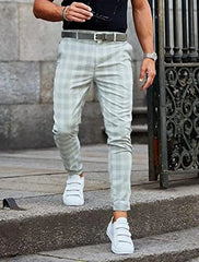 Casual Men's Stripe Plaid Pencil Pants
