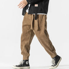 Hip-hop Street Chic Winter Corduroy Harem Joggers for Men
