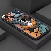 Cartoon Astronaut Square Silicone Case For iPhone Bumper Back Cover