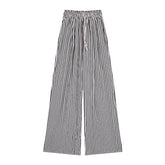 Korean Vintage Striped Wide Leg Pants