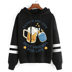 Y2k Fashion Hoodie Graphic Father Son Best Friend Life Women Long Sleeve Bottles Beer