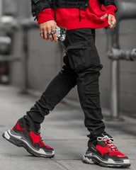 Jeans Pants Multi Pockets Denim Pantalones Slim Fit