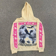 Y2k Women Hoodies Printed Pattern Streetwear Oversized Punk Loose Casual