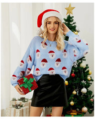 Christmas Pullover Sweaters for Women Cute Santa Oversized