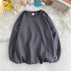 Men's Round Neck Fashion Sweatshirts Privathinker Korean Clothing Solid Color, Large Size Pullovers, Streetwear Male Hoodies
