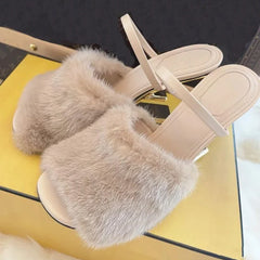 Got Somewhere To Go Fur Mule Heels