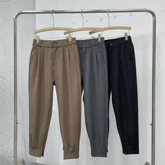 Suit Pants Fashion Business Society Ankle Zipper Pants Straight Office Trousers