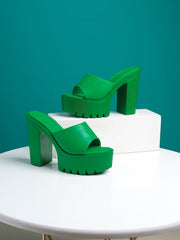 Too Cute To Care Platform Mule Heel Sandals