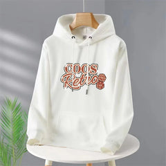 Beautiful Letter Printed Hoodie: Winter Fleece Pullover