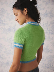 Cherry On Top Fuzzy Knit Crop Top