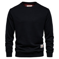 Cotton Men Sweatshirt Casual Solid Color Long Sleeve Quality Classic