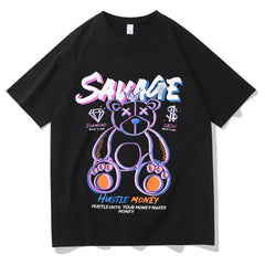 Cartoon Print Short Sleeves T-shirt Tee shirt Sweatshirt