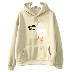 Honkus Ponkus Goose Print Hoodie Casual Comfort