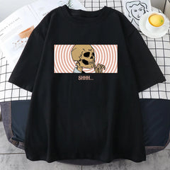 Keep Quiet Skeletons Mans Tee Clothing Personality Street Oversize