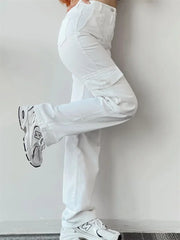 Y2K Vintage White Cargo Jeans for Women