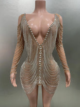 Luxury Tassels Chain Mini Dress