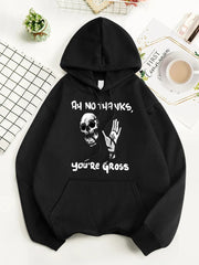 Skeleton Ah No Thanks You're Gross Men Hoodie Hip Hop Casual