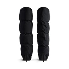 Black Puffer Coat Boot Heels
